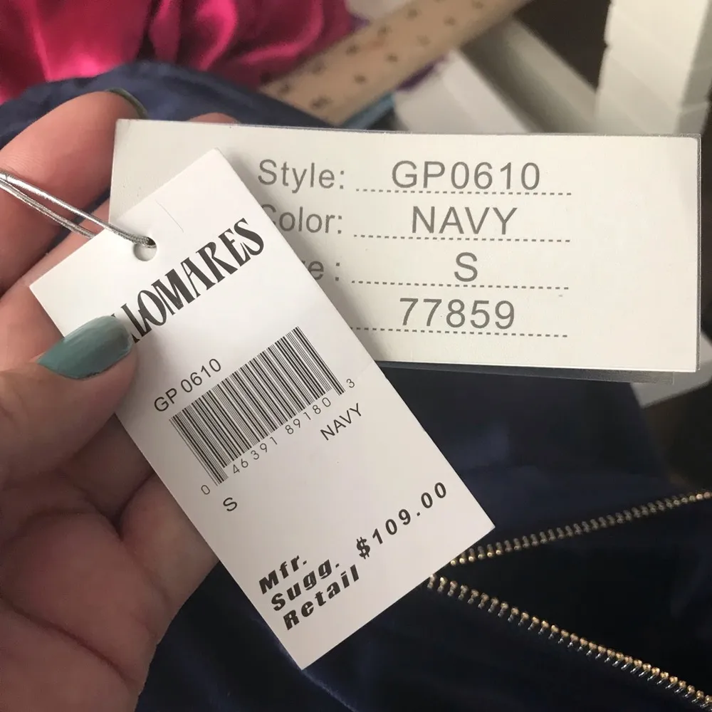 Palomares Velour Bomber Jacket Women’s size small in blue color Brand new - Image 6