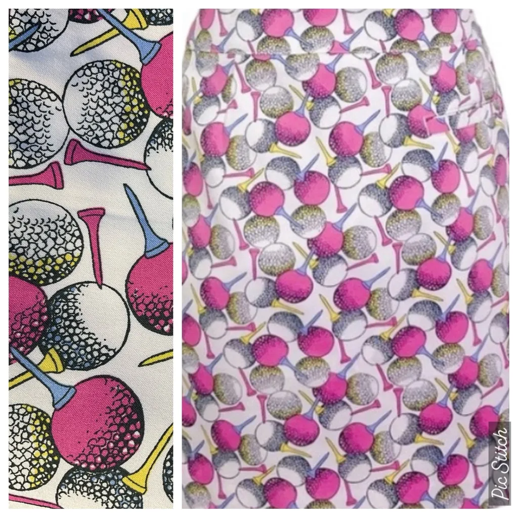 lzod Golf Ball & Tee Print Skort Pink Gray‎ Blue Size 12 Pickleball Tennis Skirt - Image 2