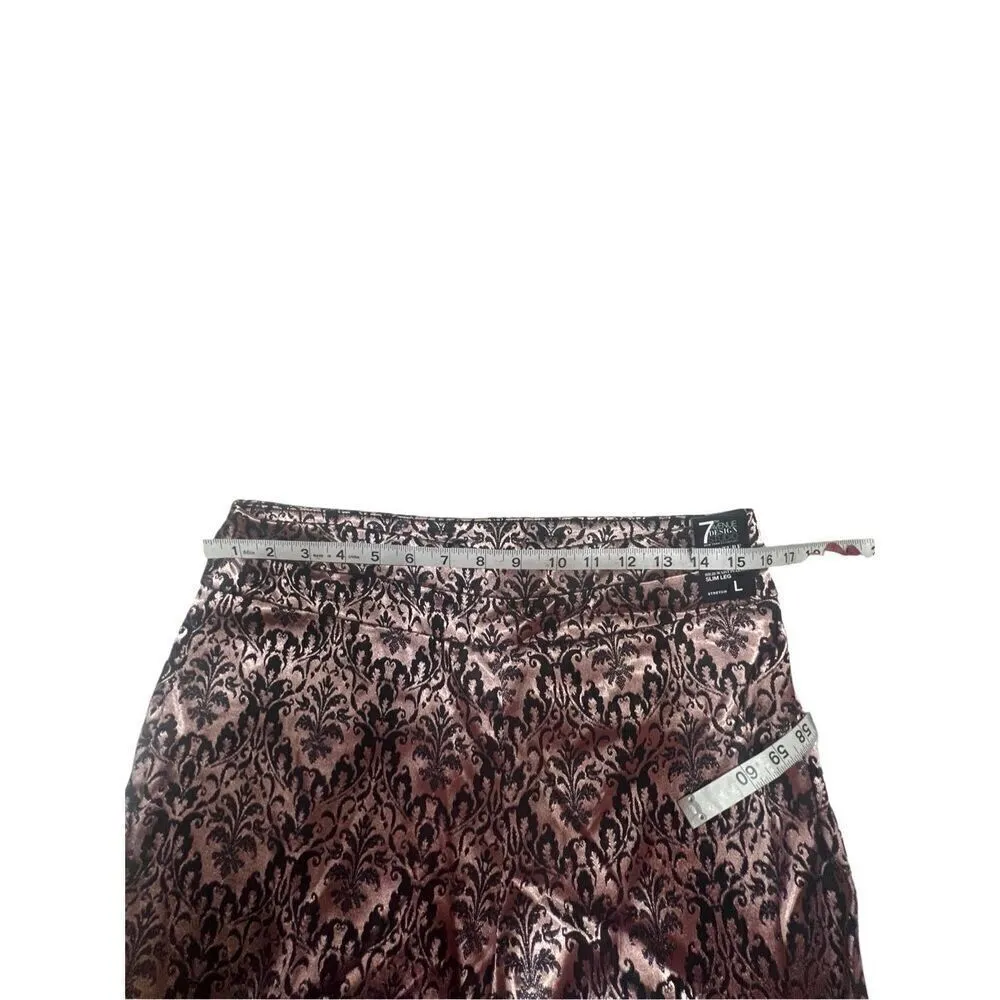 7Th Avenue Design High Waist Pull On Slim Leg Pants Sz L Bronze - Image 6