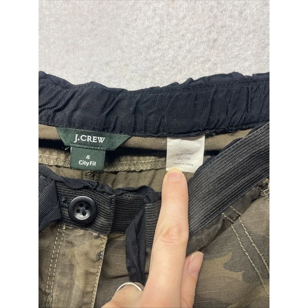 Vintage J.Crew Women's Cargo Camouflage Canvas Pants Size 4 City Fit 29362 - Image 2