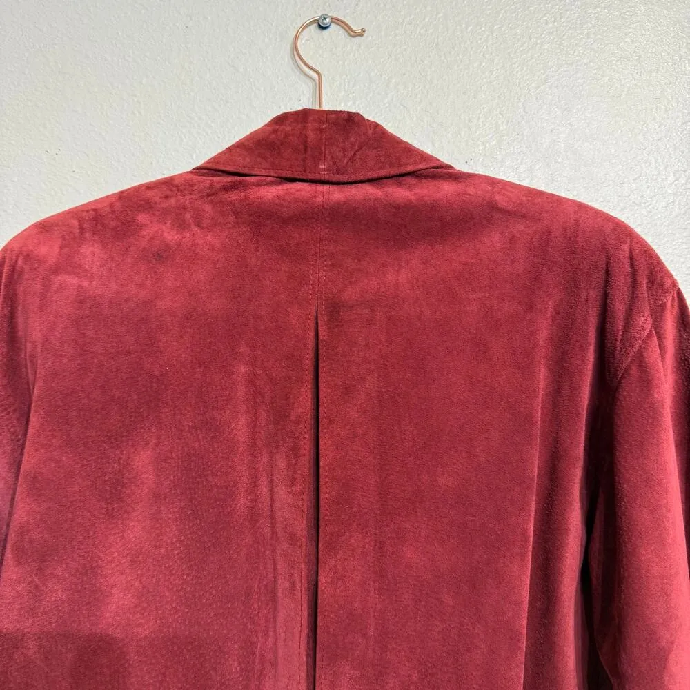 La Squadra Monte Carlo Red Suede Leather Jacket Sz M Size M - Image 8