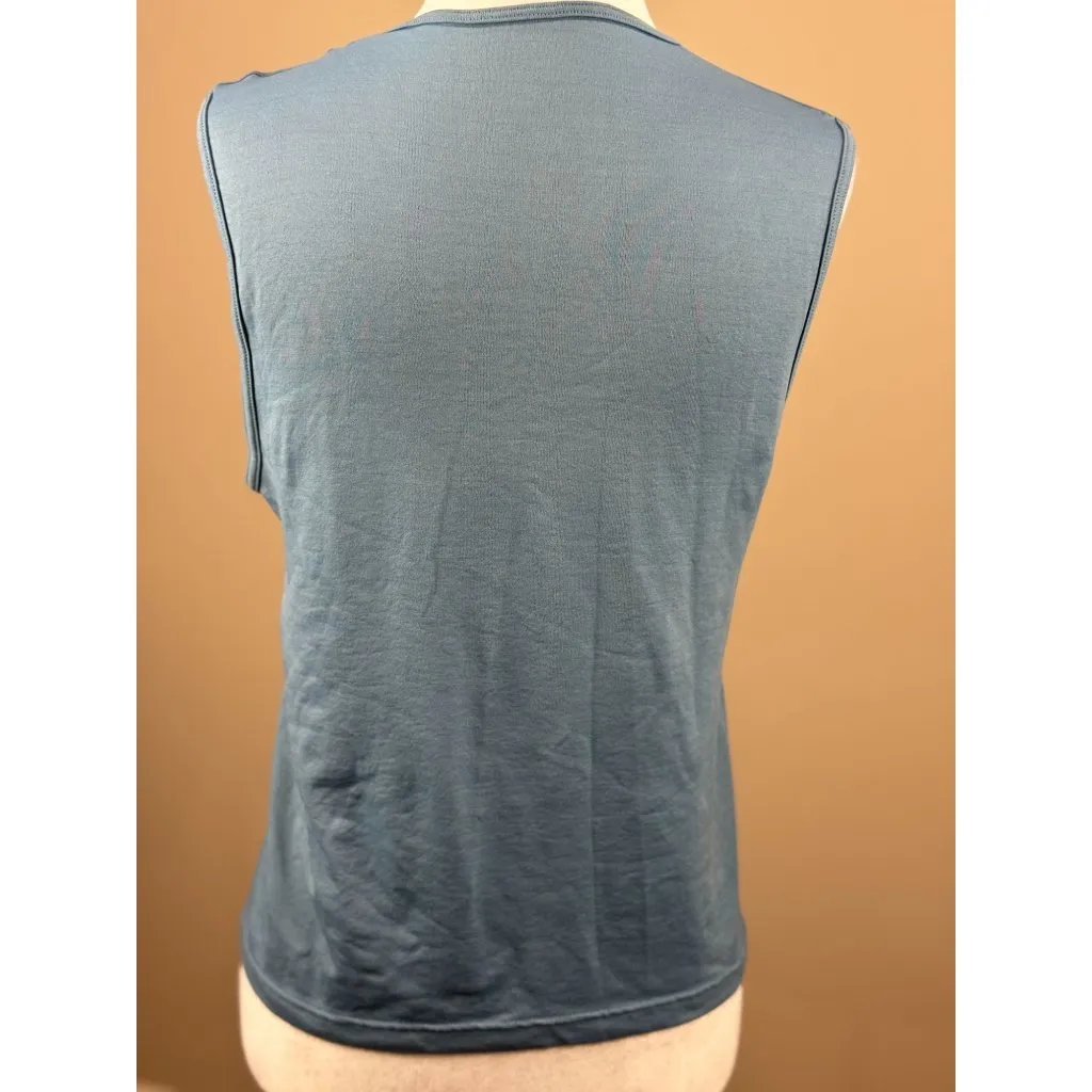 Nike Blue Sleeveless V-Neck Tank Top Womens  M Lightweight Stretch Athleisure - Image 4