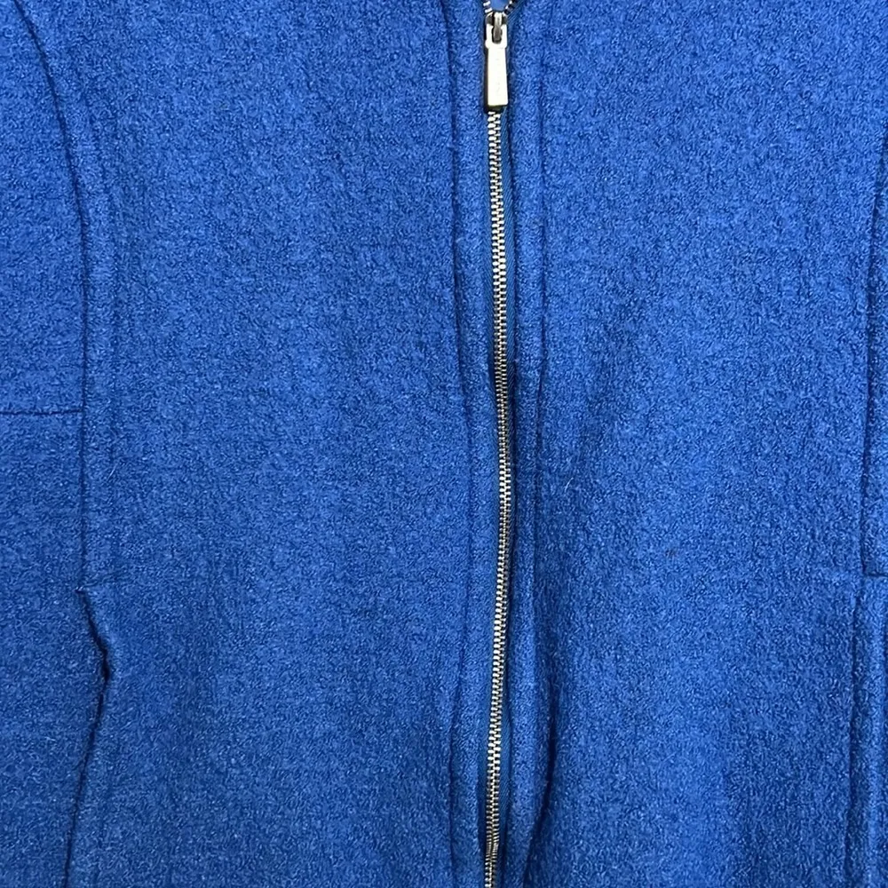 Lands End Women's Blue Wool Blend Jacket - Size 14 Petite - Image 2