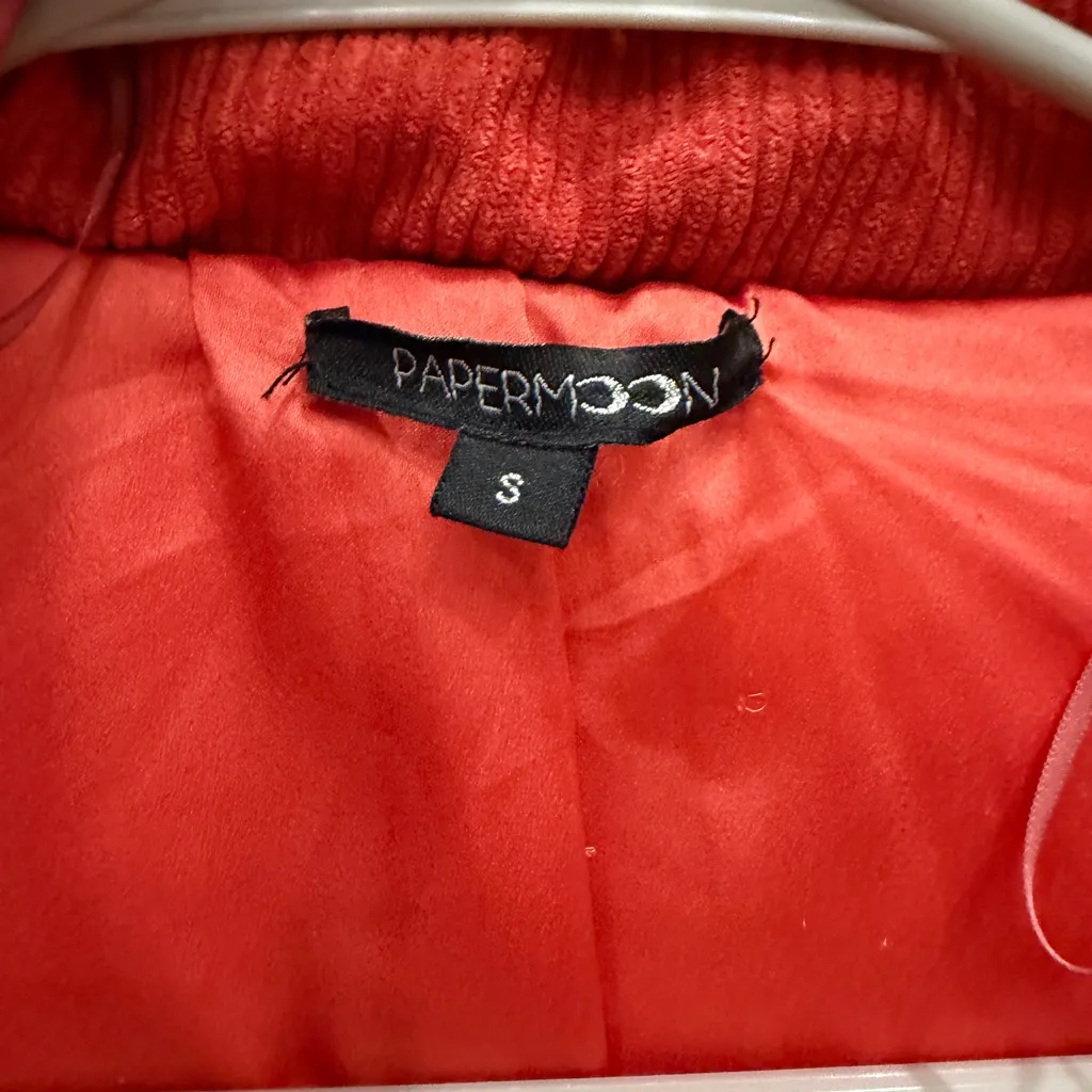 Papermoon Vibrant Red Puffer Jacket Small - Image 3