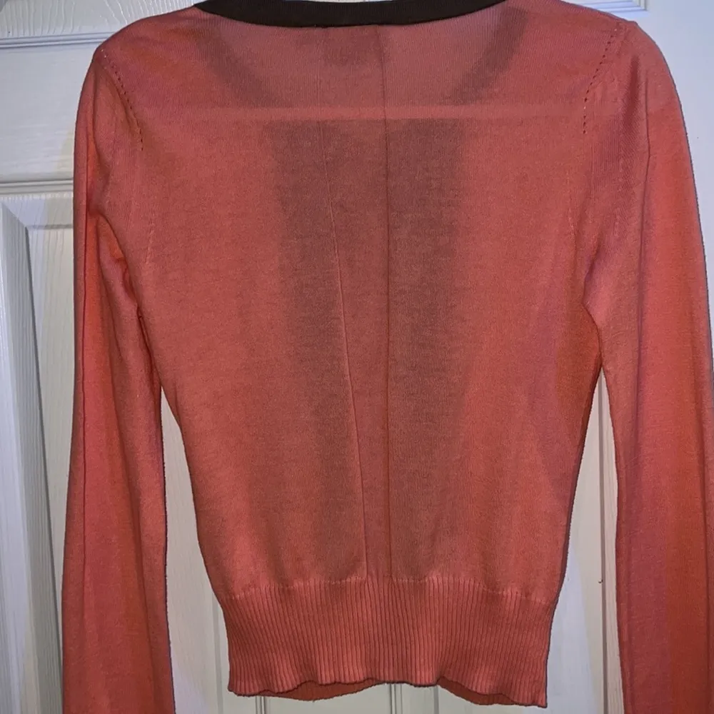Vera Wang Pink Brown Button Down Cardigan w/ Pockets Size XSmall - Image 3