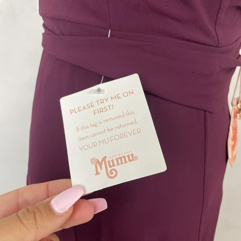Show Me Your Mumu size M Jenn Maxi Bridesmaid Dress NWT maroon merlot chiffon - Image 6