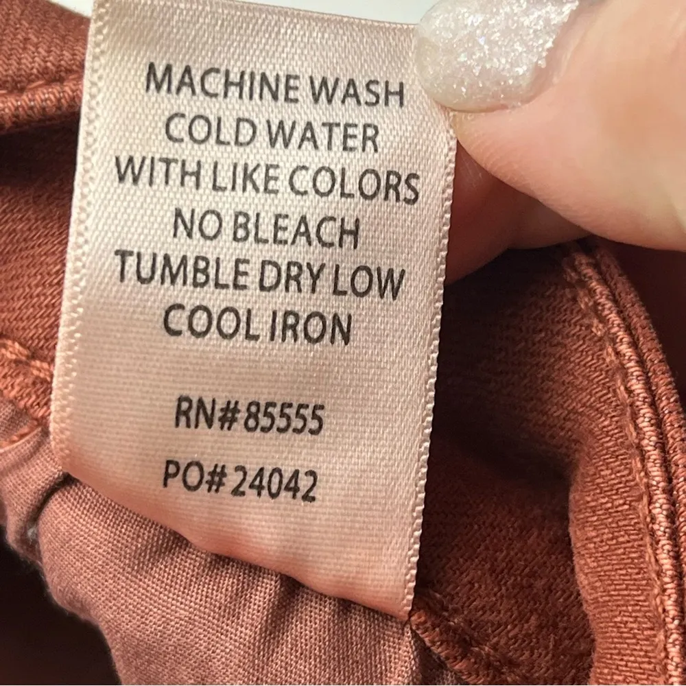 Pistola Arianna High Rise Button Fly Skinny Jean Burnt Orange Womens 32 *CROPPED - Image 4