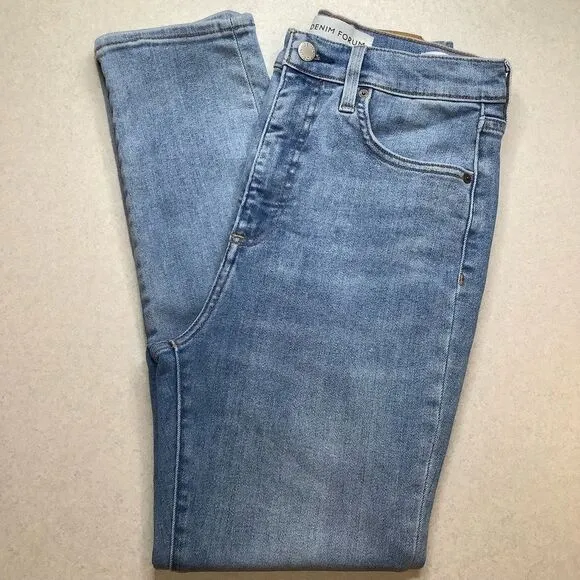 Denim Forum Lola High Rise Skinny 28X26 Light‎ Wash - Image 3