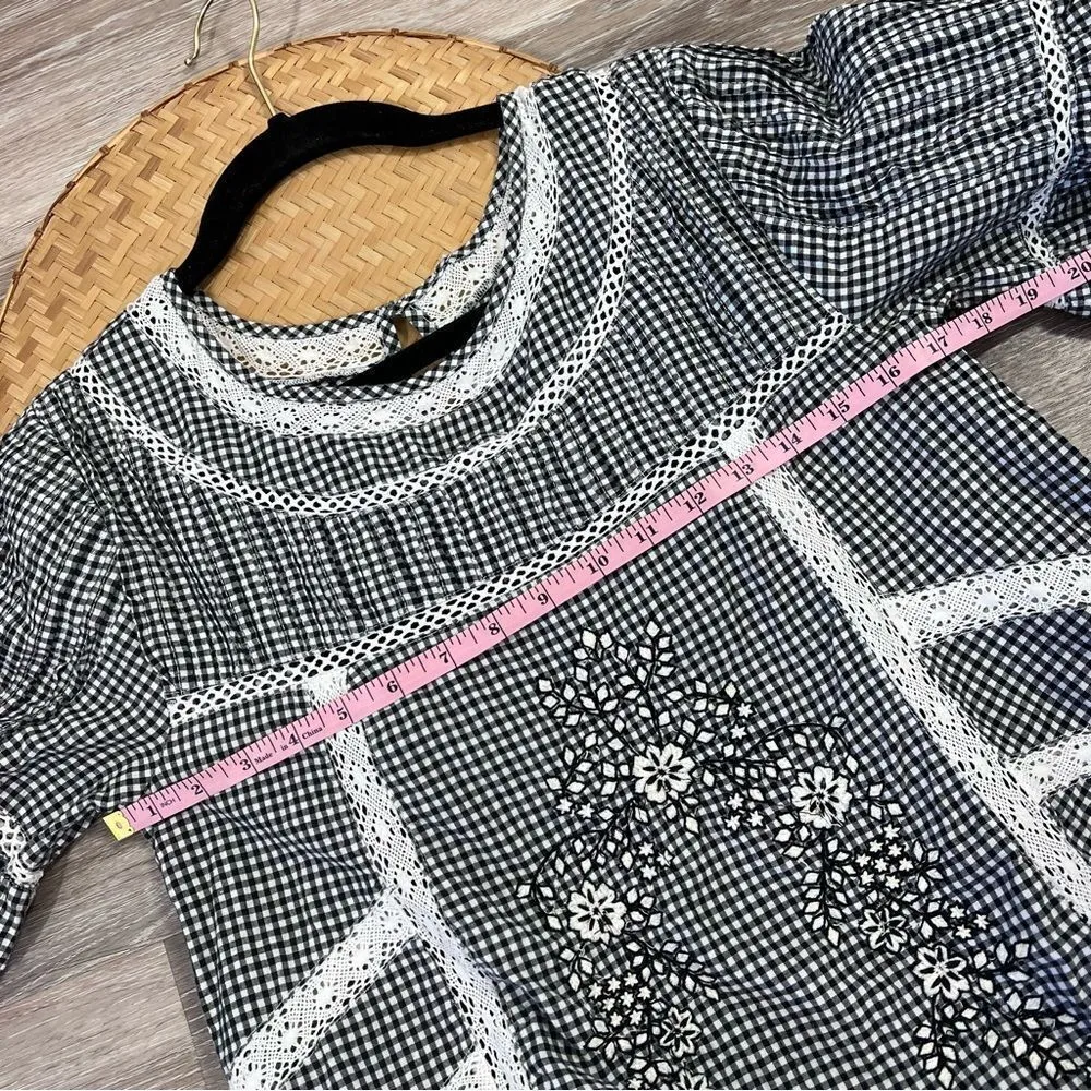 Free people sunny day embroidered shirt‎ dress gingham print - Image 7