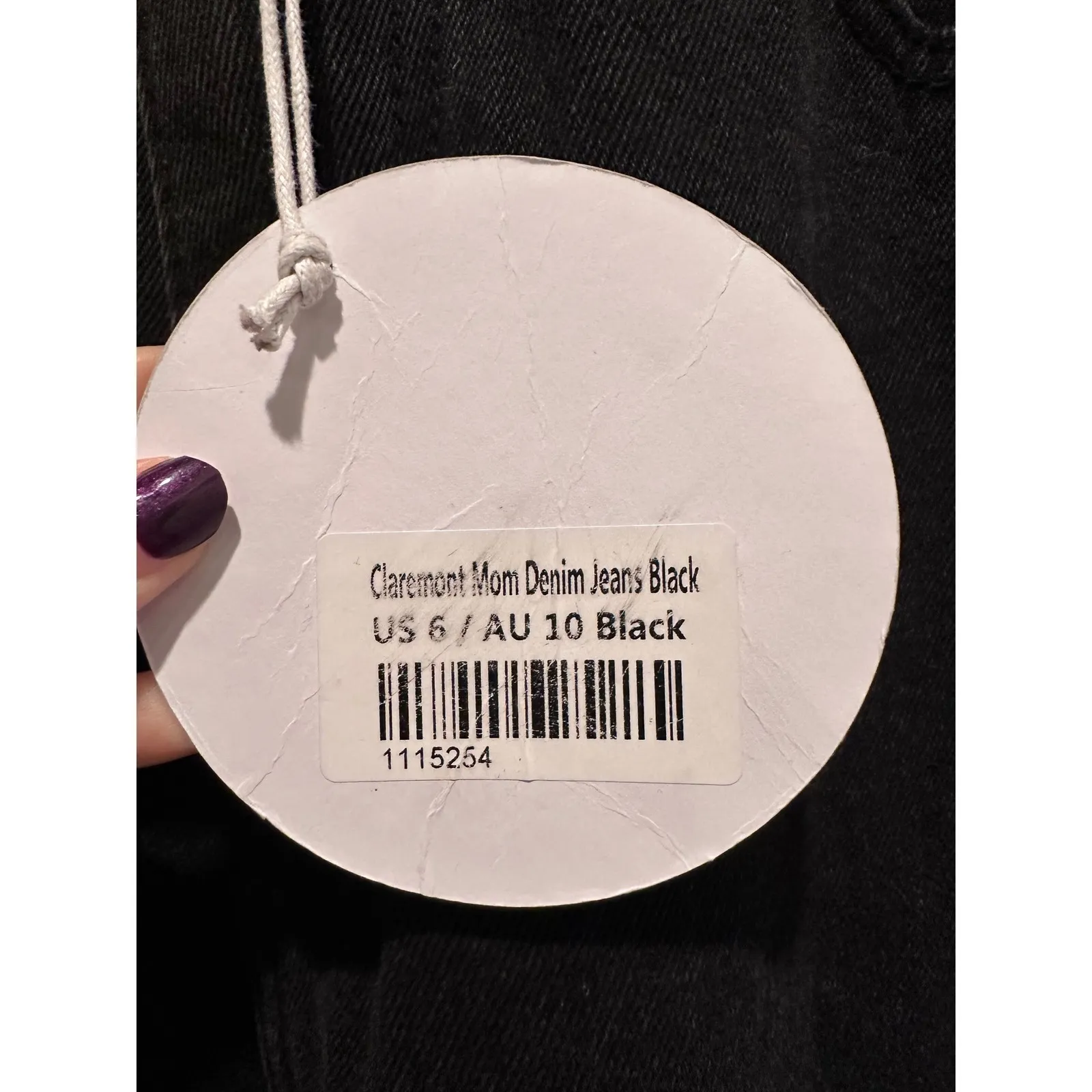 NWT Princess Polly Black Claremont Mom Denim Jeans Size US 6 Distressed - Image 4