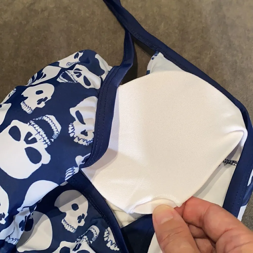 Women’s One Piece Swimsuit Halter Neck Size 4 NWOT Blue - Image 5