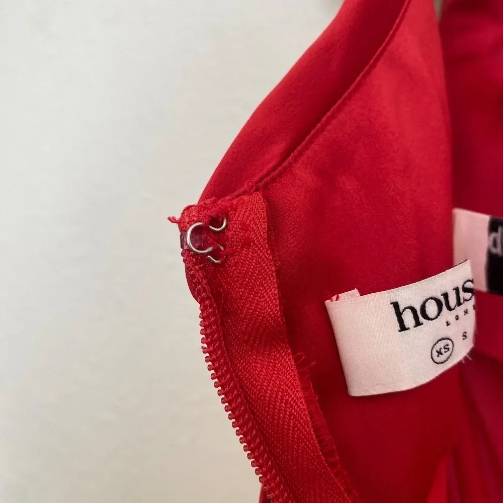 House‎ of CB “Lulu” Red Asymmetric Drape Midi Corset Dress NWOT size XS - Image 15