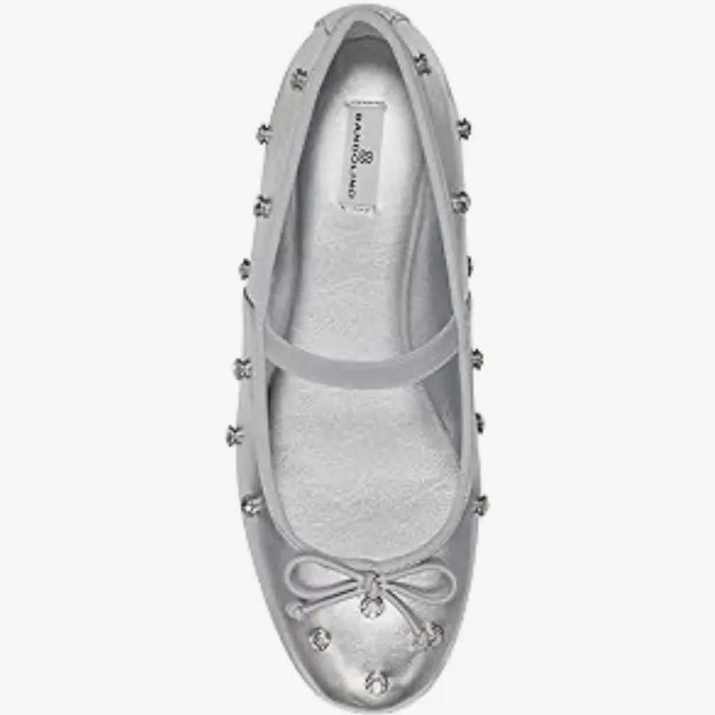 NEW Silver Bandolino Prity Mary Jane Embellished Ballet Flats 9.5 $79 - Image 2