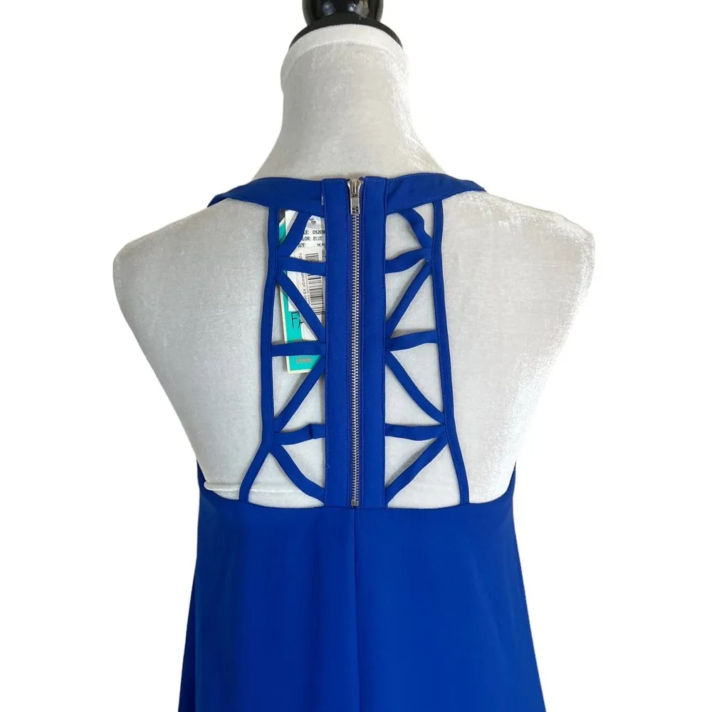 NWT GB Gianni Bini Blue Sleeveless Mini Dress With Strappy Back Size XS - Image 5