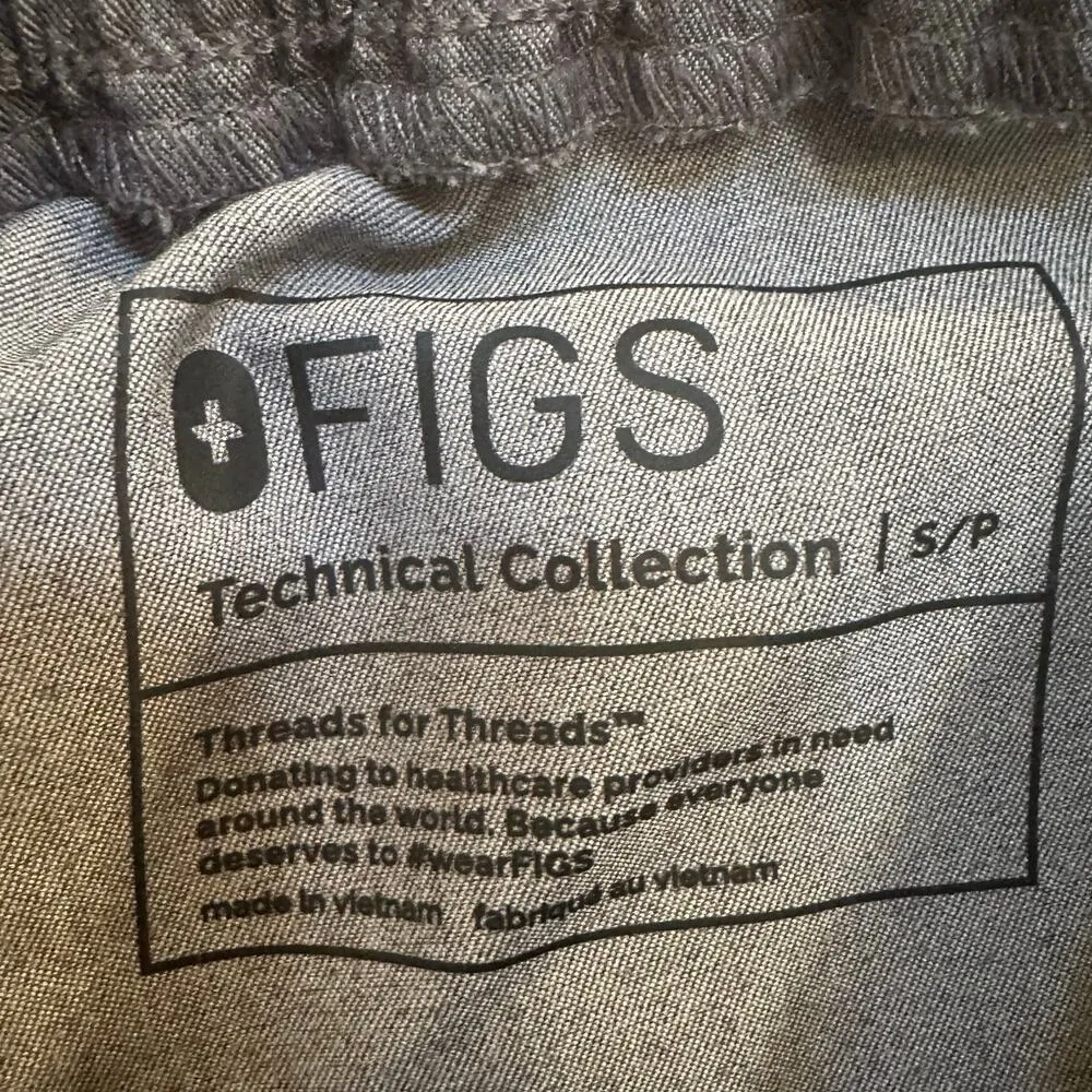 Grey FIG Scrub Pants sz Small Grey Straight leg scrubs Yola Skinny Scrub Pants - Image 6