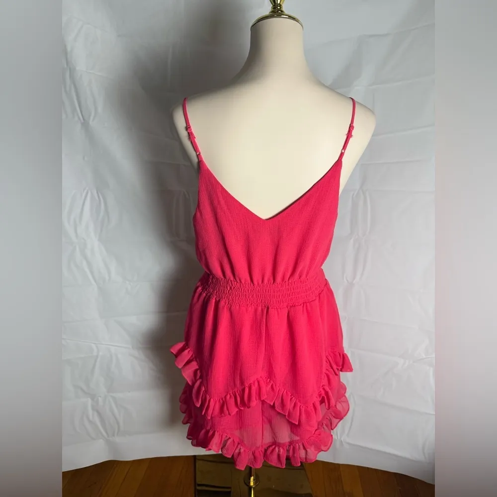 DO+BE Pink Ruffled Tiered Mini Dress - Image 2