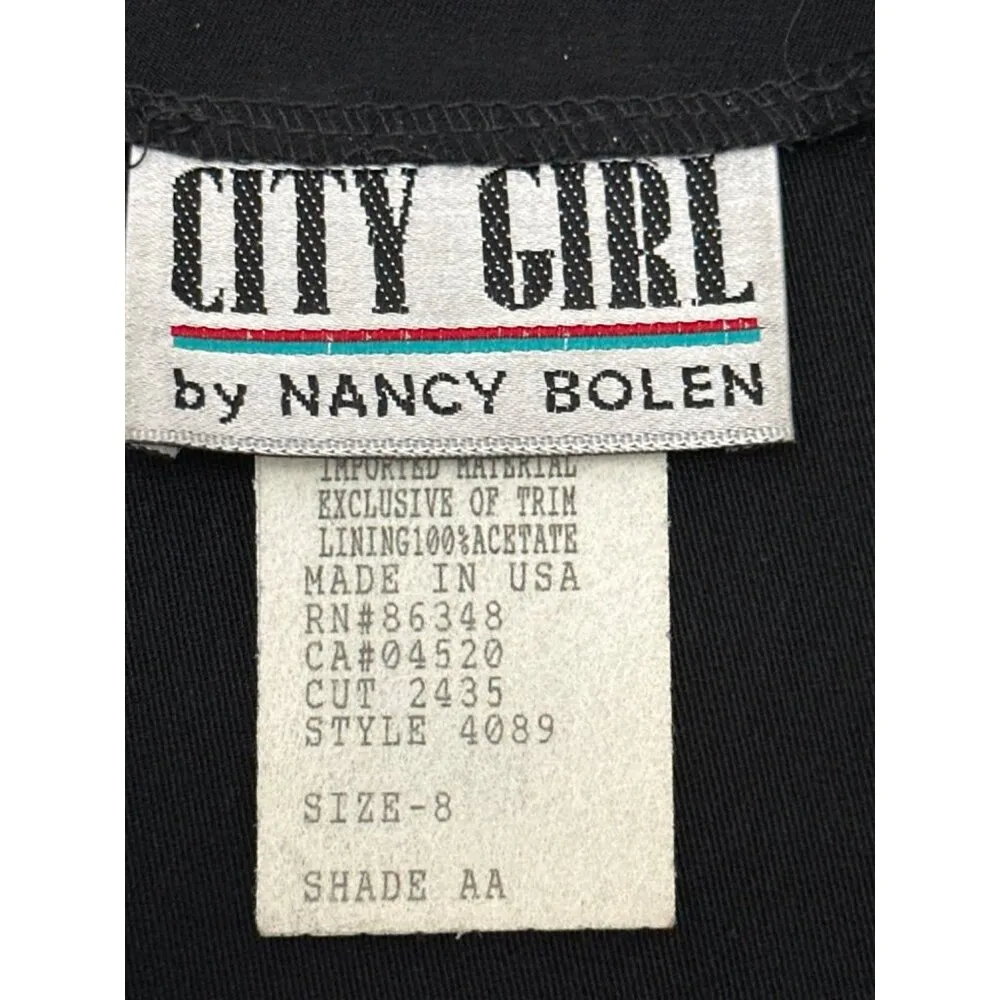 Vintage City Girl By Nancy Bolen Animal Print Vest Size 8 Black Gold Made In USA - Image 6