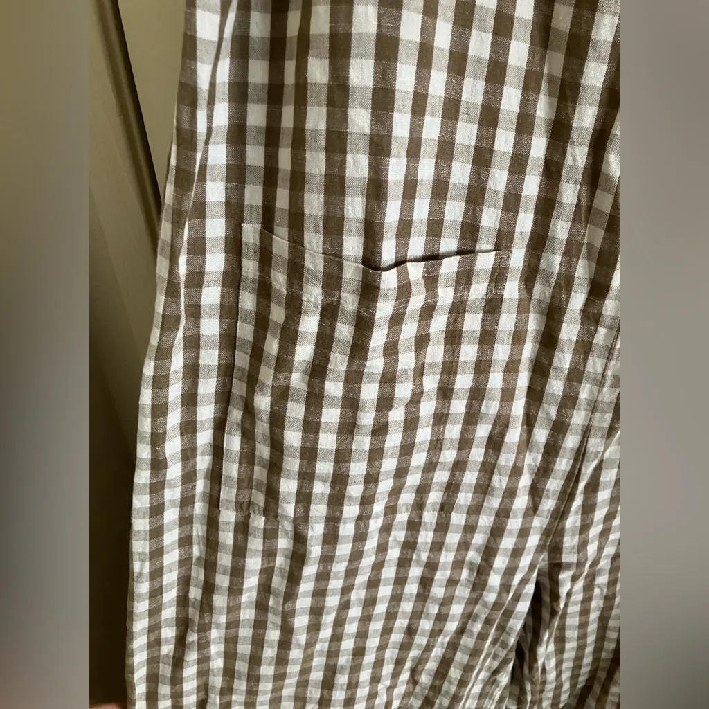 ALI GOLDEN JUMPER WITH PATCH POCKETS KHAKI GINGHAM Brown Size L - Image 8