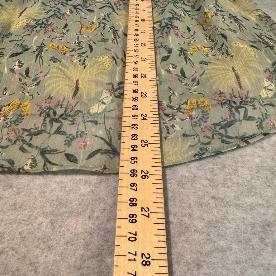 LC Lauren Conrad Forest Fairy Peasant Top Womens Small Green Floral Feminine - Image 13