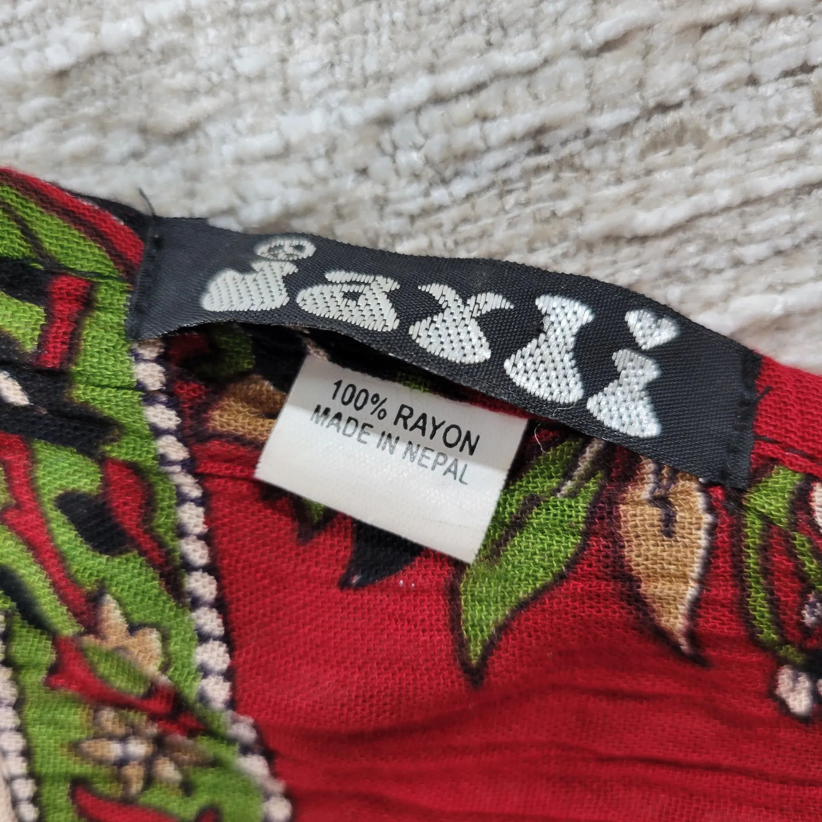 Jayli Dress Womens S Red Black‎ Elephant Paisley Open Back Festival Beach Boho Tan - Image 3