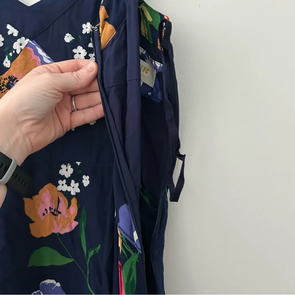 Anthropologie Maeve Vivienne Blue Floral Sleeveless Midi Dress 10 - Image 8