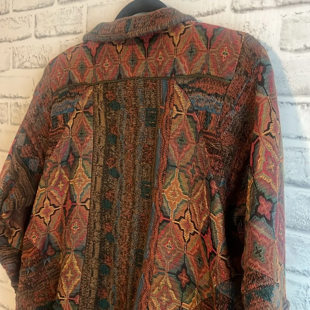 80s Rare Leoniak Cardigan Sweater Size L - Image 8
