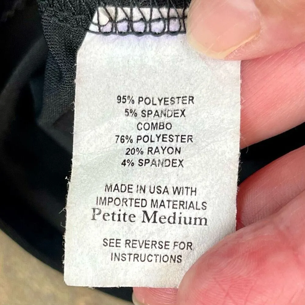 Tiffany & Grey Sleeveless Sparkle Scarf Blouse Petite Medium Black Size undefined - Image 9