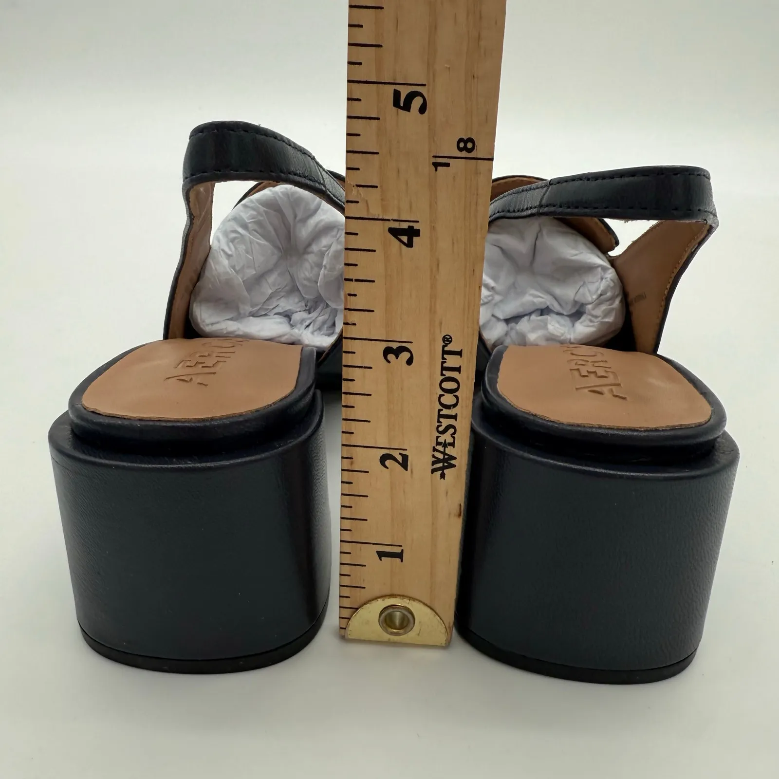 Aerosoles Allure Comfort Elegant Block Heel Slingback Old Money Navy Leather 7 - Image 3