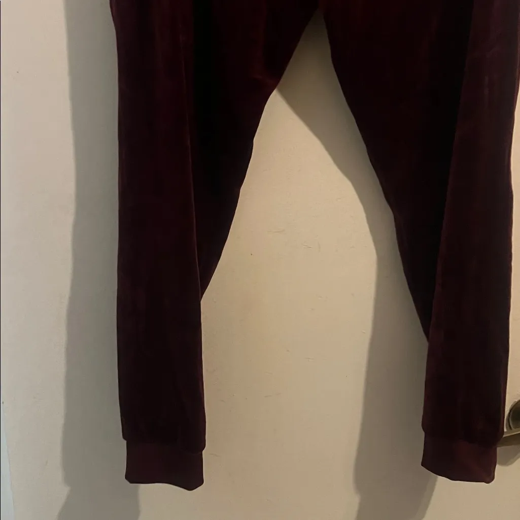 NWOT White Mark velour feel jogger pants 2X Burgundy Red - Image 8