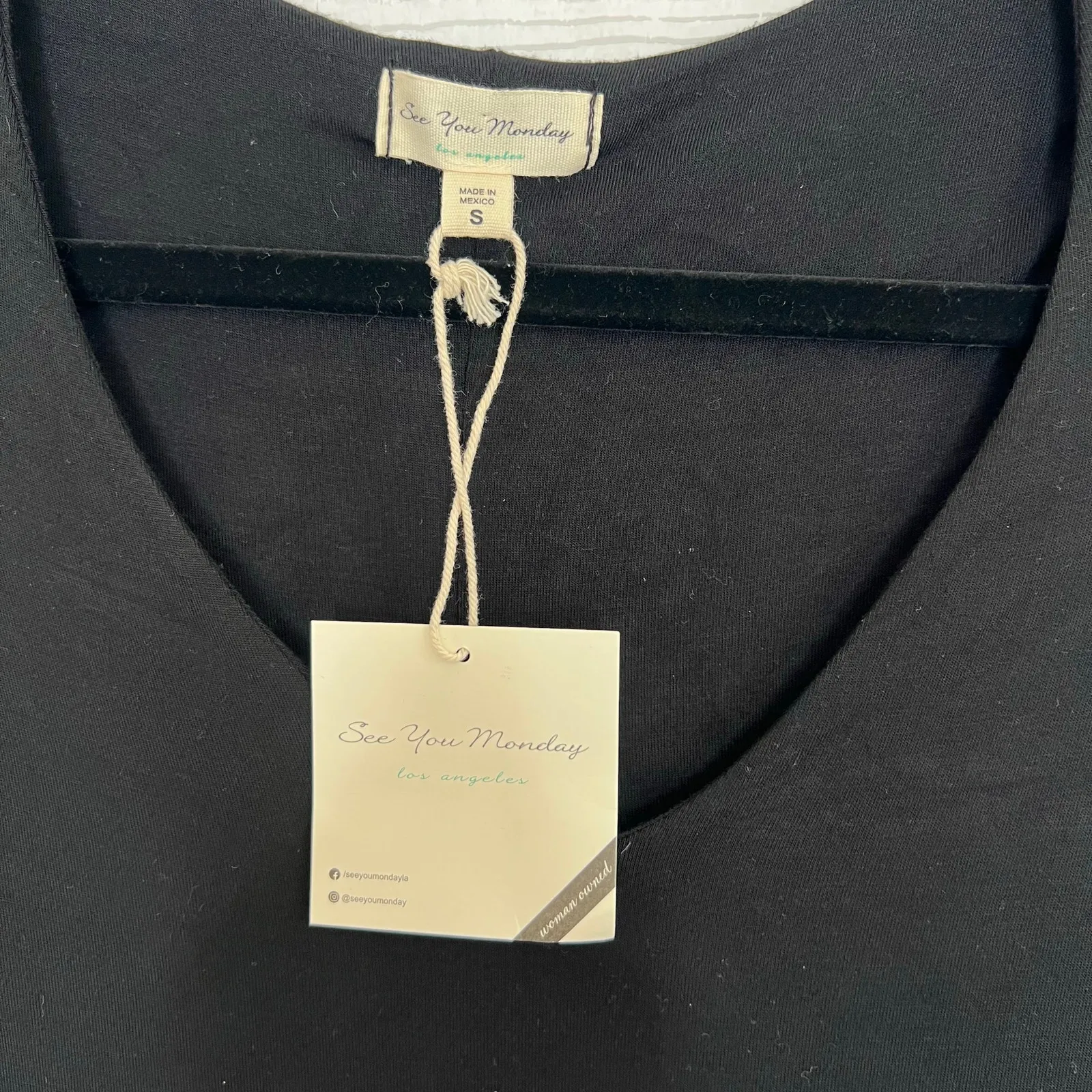 See You Monday black knit bodycon Dress NWT Size Small - Image 4