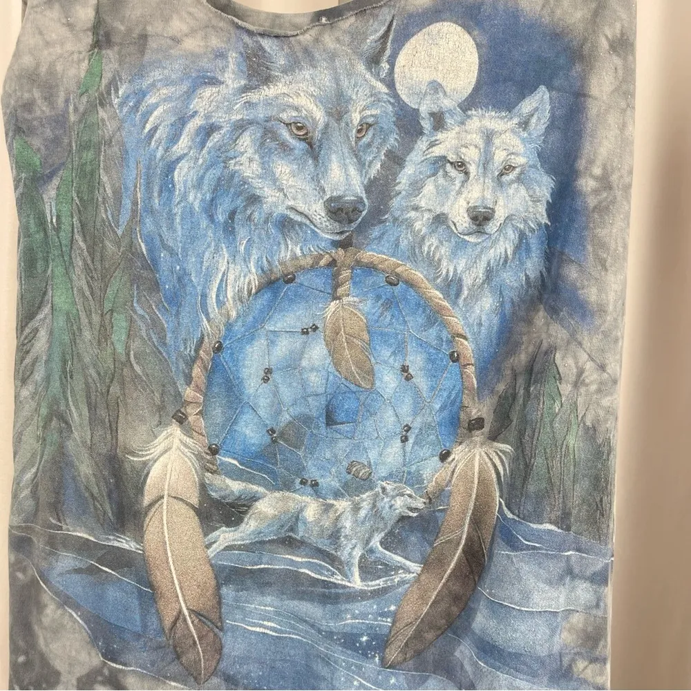 The Mountain Wolf Tie Dye Graphic Tank Top Dreamcatcher Native American - Image 5