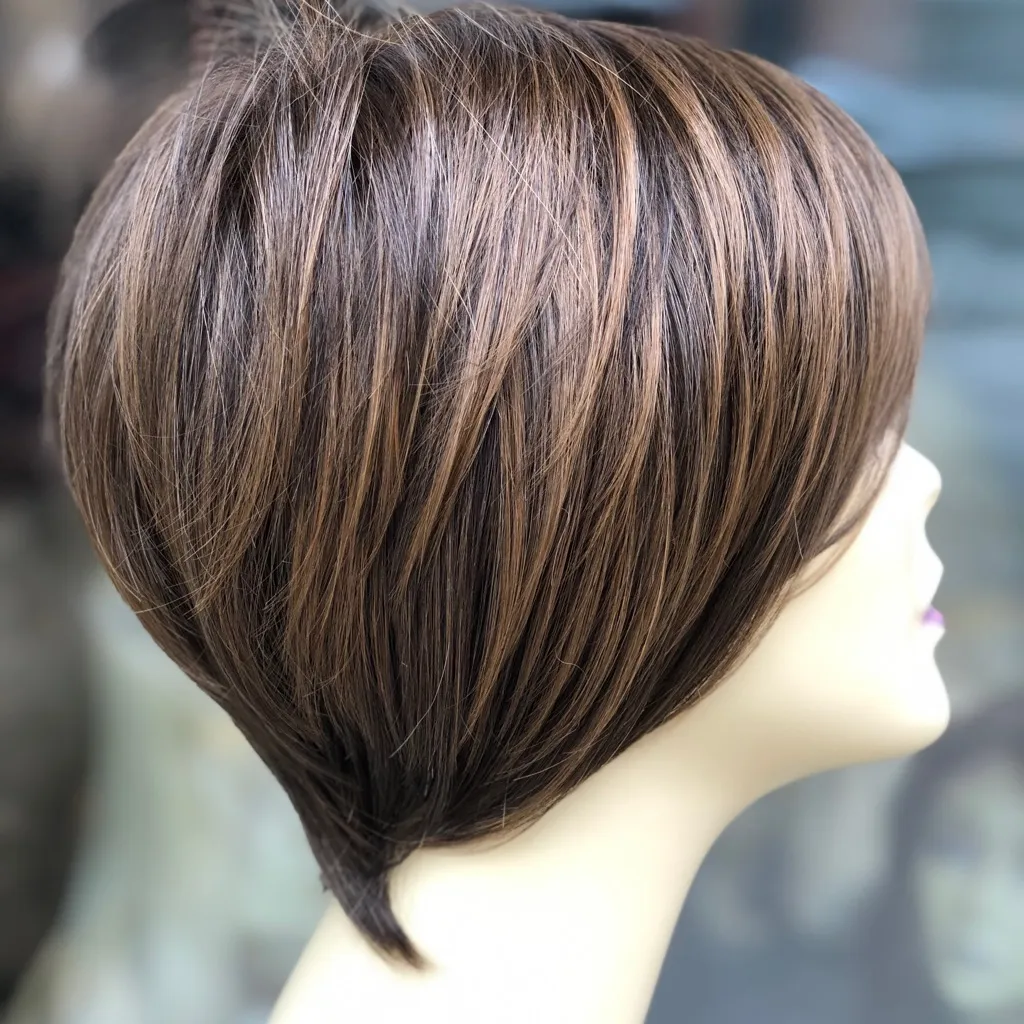 Auburn brown short angle cut bob Wig 2020 - Image 3