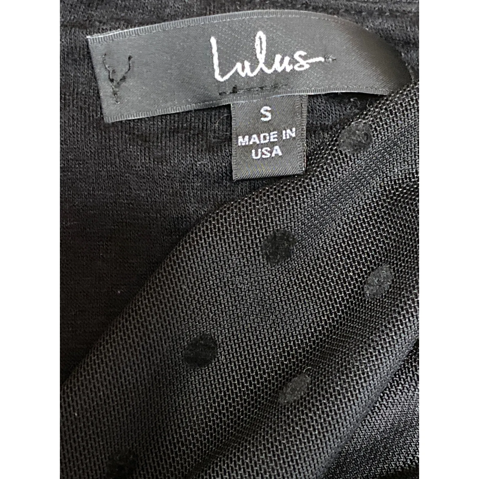 Lulus Darling Style Black Polka Dot Ruched Short Puff Sleeve Bodysuit Top Size S - Image 3