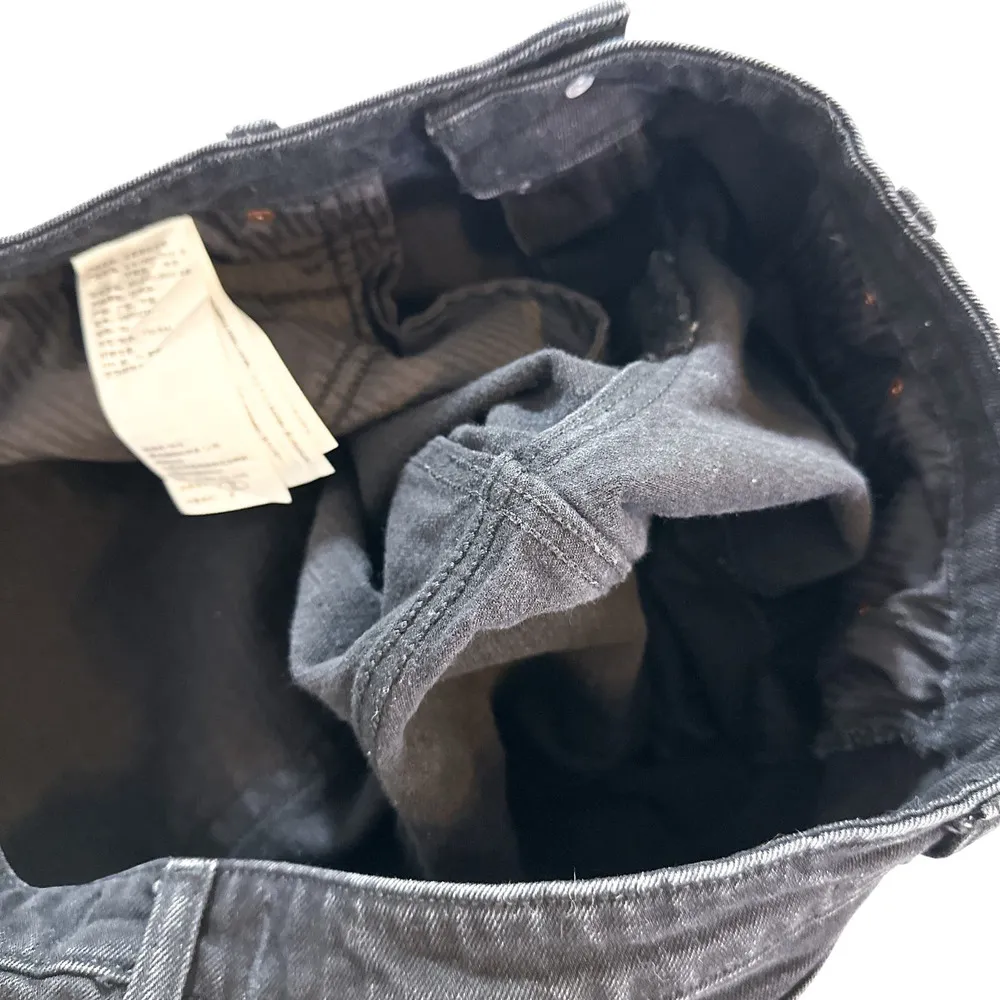 Abercrombie & Fitch Simone High Rise Slim Frayed Split Jeans in Black 32 - Image 8