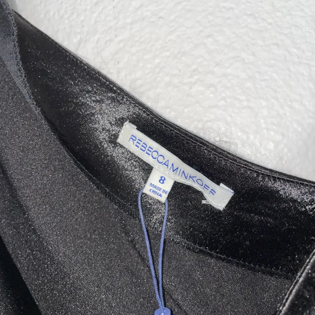NWT Rebecca Minkoff Nash Dress Black One Shoulder Silky Fabric - Image 11