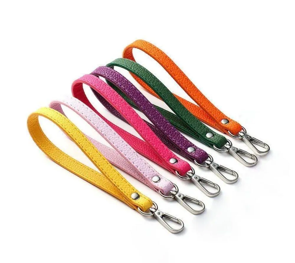 Orange and Gold Accessories Wrist Strap Bag Strap 20CM PU Leather Handles. - Image 3