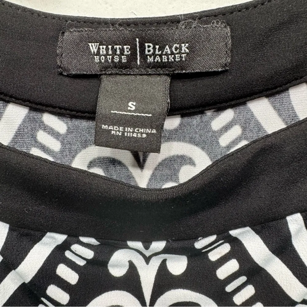 White House Black Market Strappy Black & White Print Bodycon Tank Top WHBM - Image 10