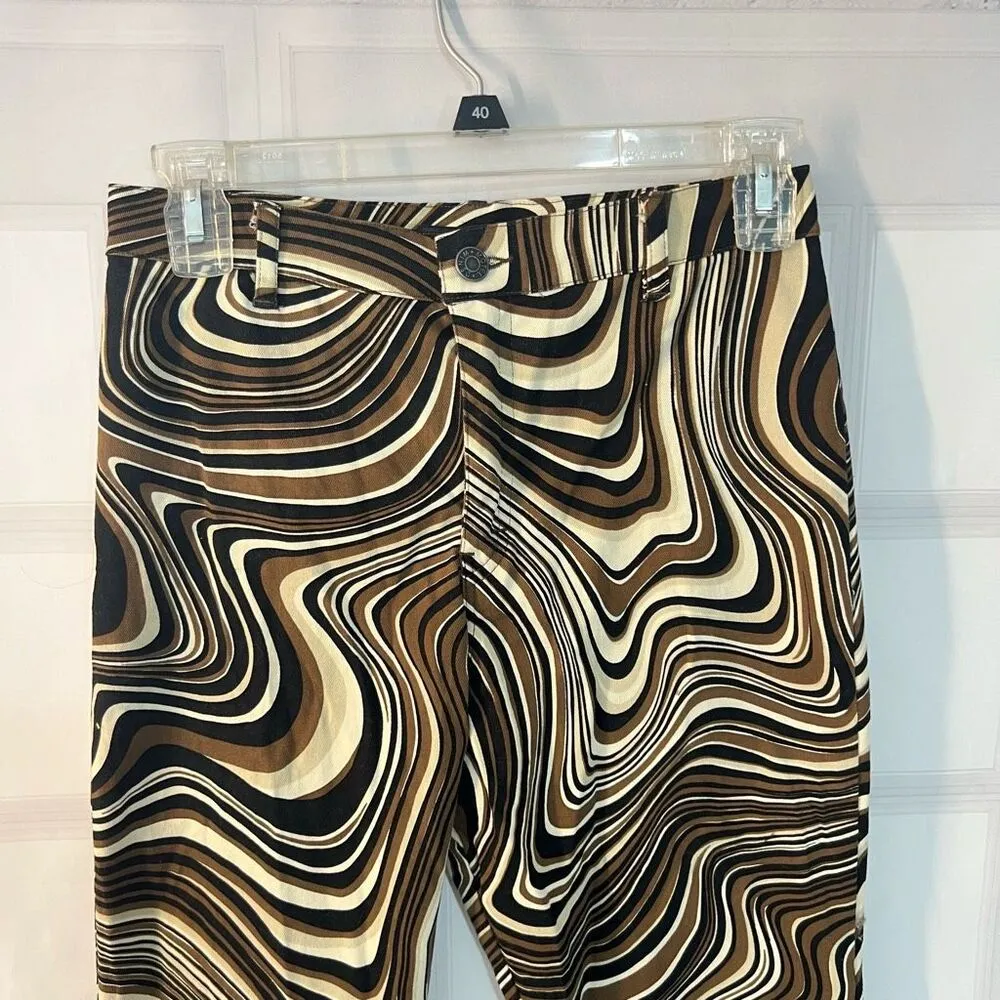 Motel Zoven Multicolor Ripple High Waist Flare Trouser In 70's Size XS - Image 5