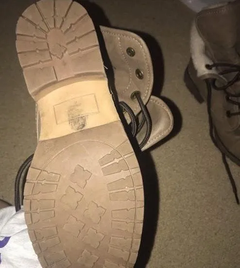 Brown Gladiator Combat FUR Boots Tan Size 7.5 - Image 4