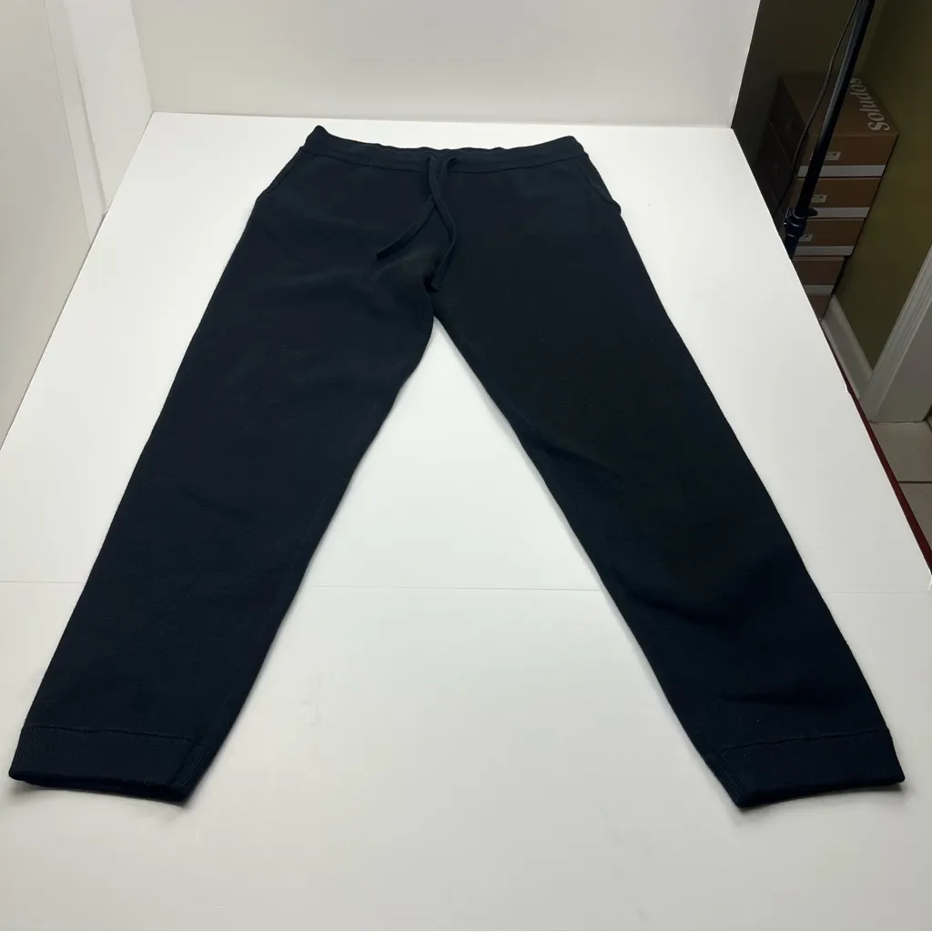 Monrow Soft Knit Cuffed‎ Jogger Womens Size Large Black Pockets Stretch Pull - Image 3