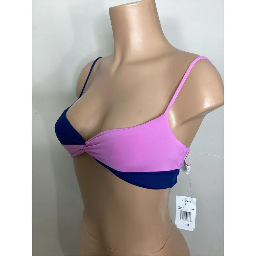 New. L*SPACE iris blue and pink bikini top. Small. Retails $110 - Image 8