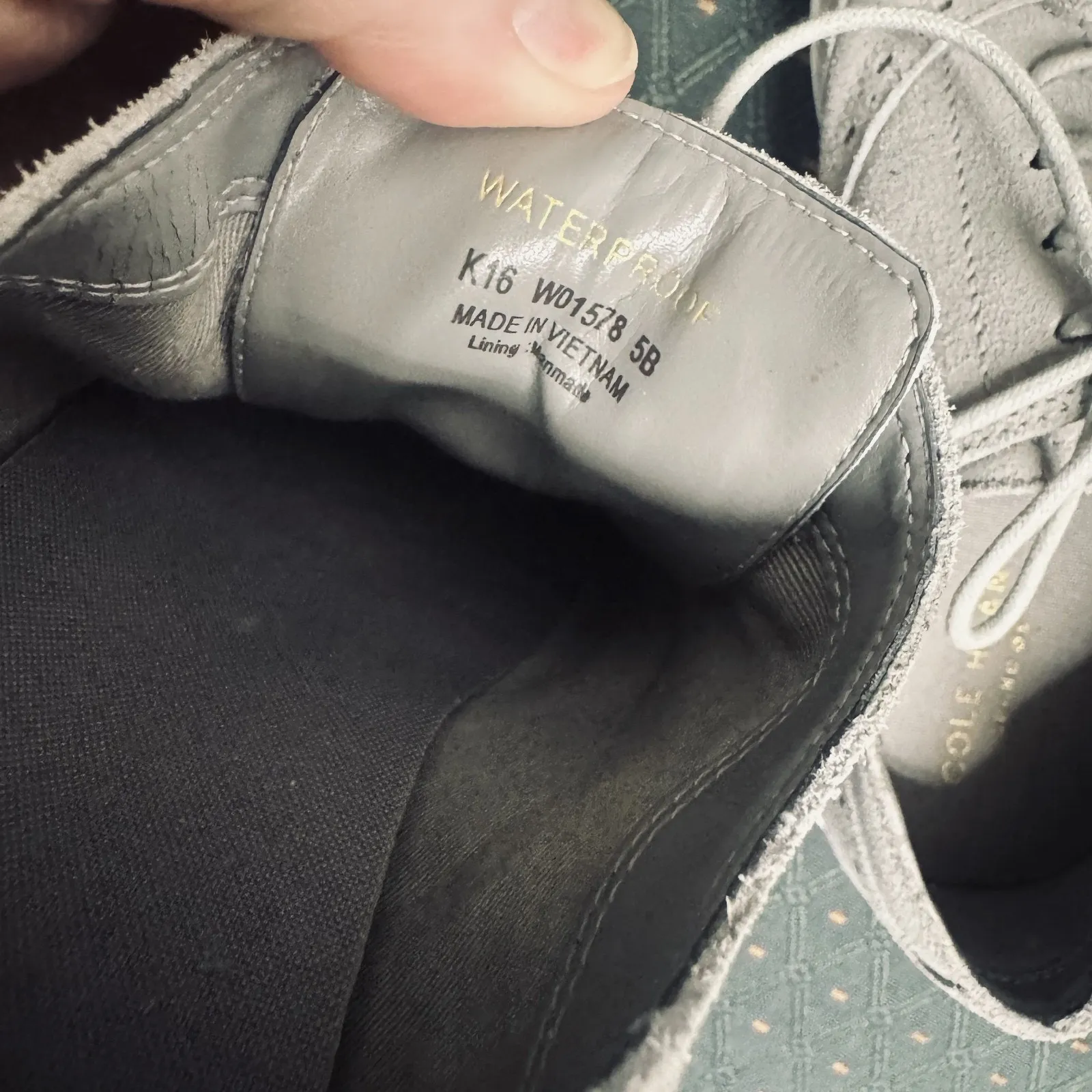 Cole Haan Shoes Women's Lunargrand Wing Tip Oxford Gray Suede Lace up sz 5B - Image 7