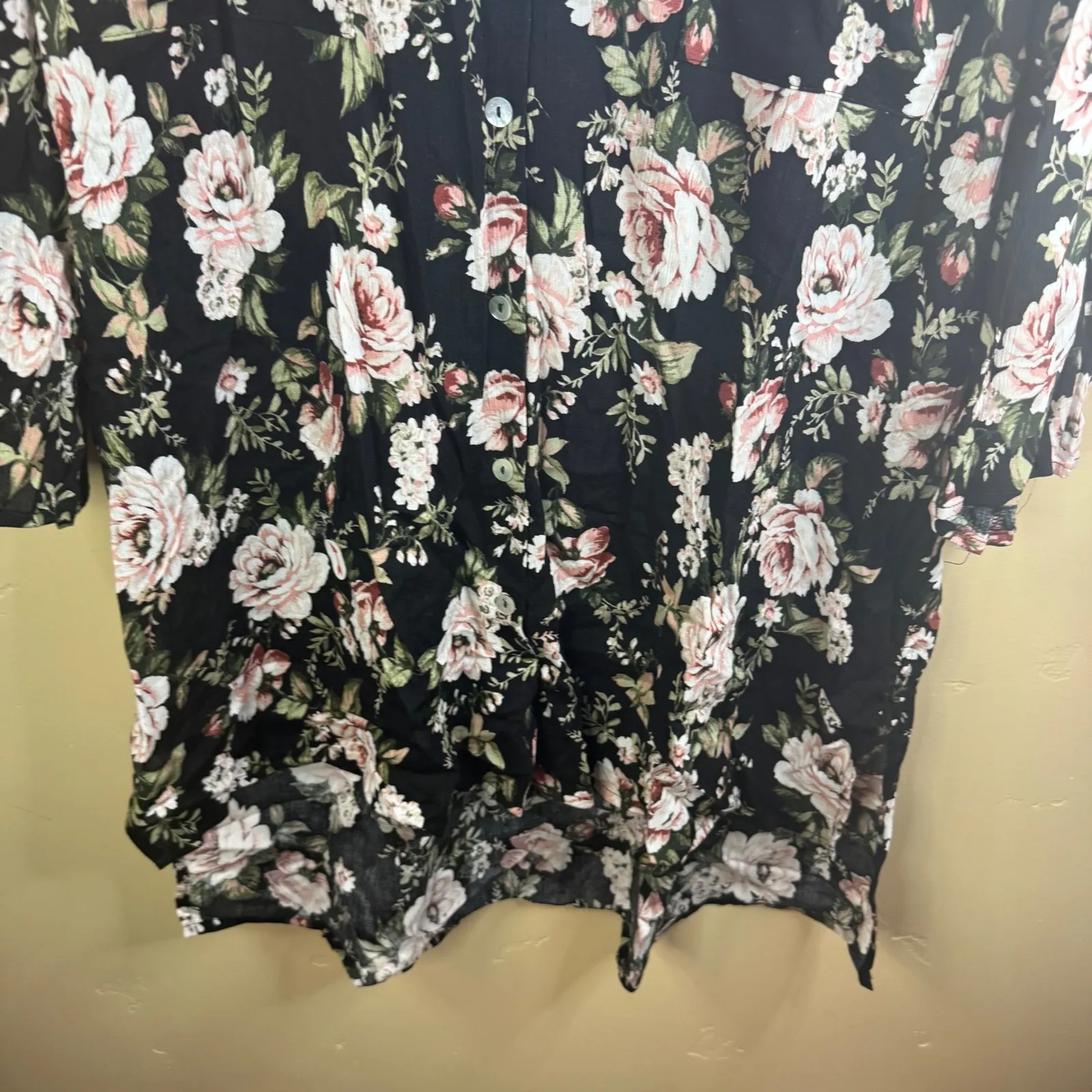 NWT Show Me Your Mumu Donnie Blk Rose Floral Trapeze Dress Size LG Keyhole Back - Image 6