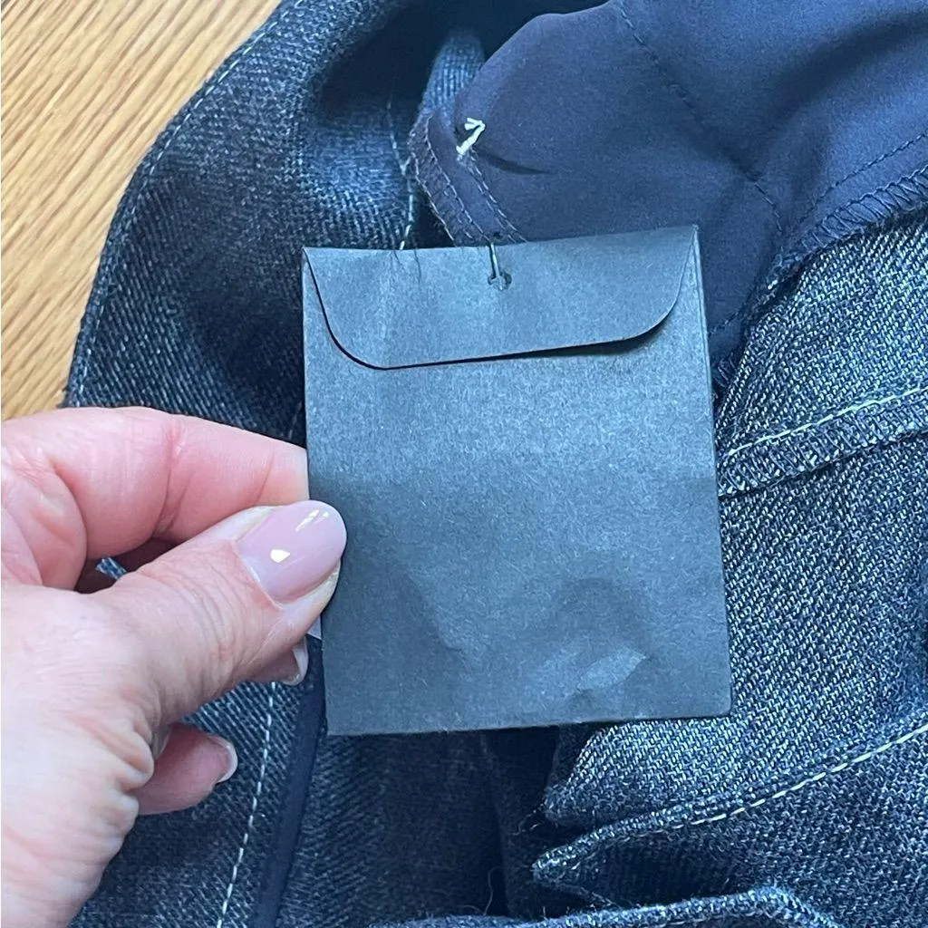 Donna Karan New York Linen Blend cropped pants with belt Blue Jean wide leg 12 - Image 14