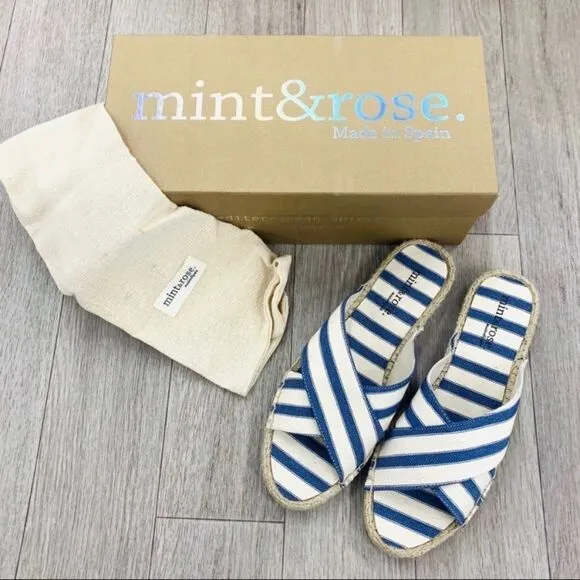 MINT & rose troya striped slides Size 9 - Image 2