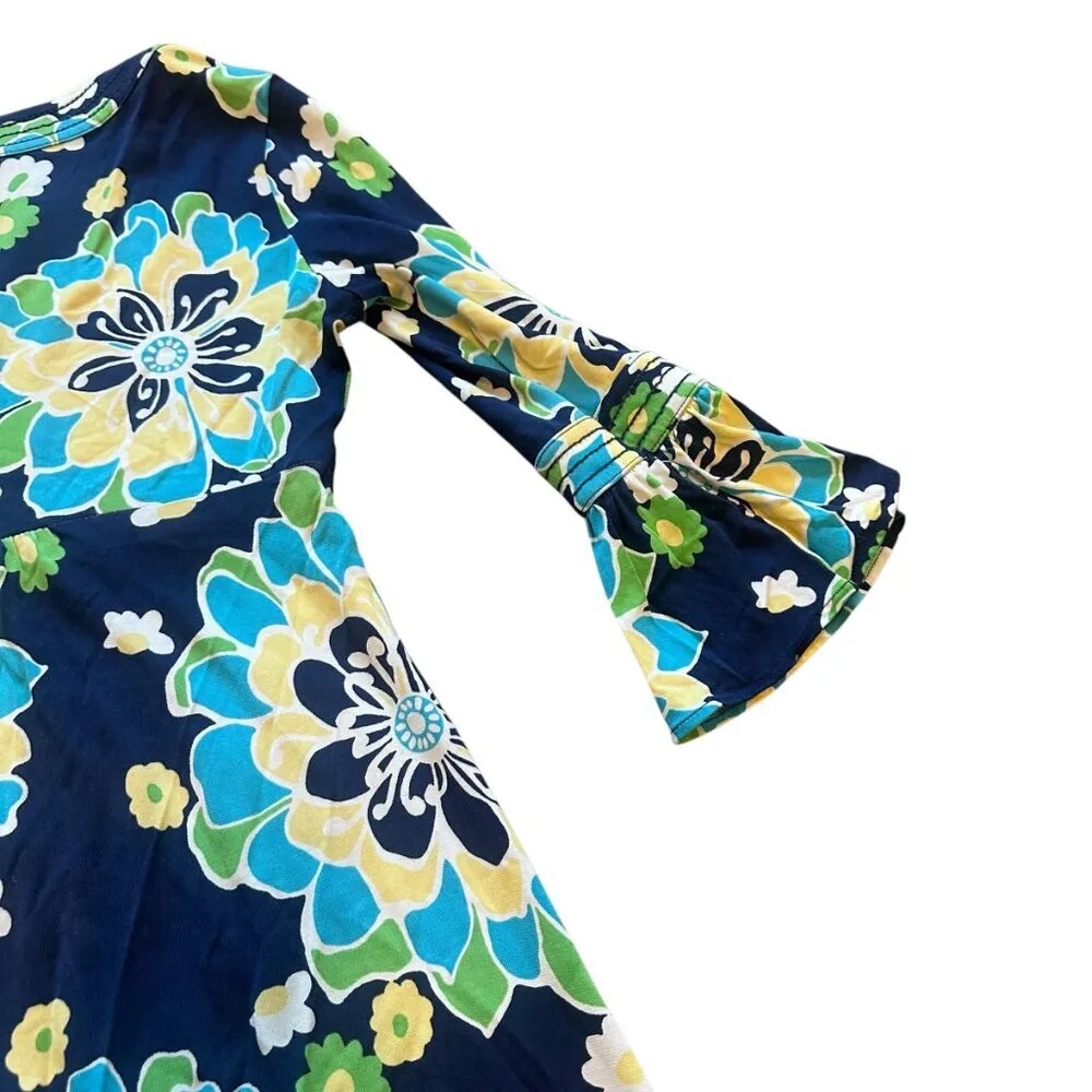 Lilly Pulitzer Twyla Mod Floral Print Dress Bell Sleeves Bold Size Small Women's - Image 8