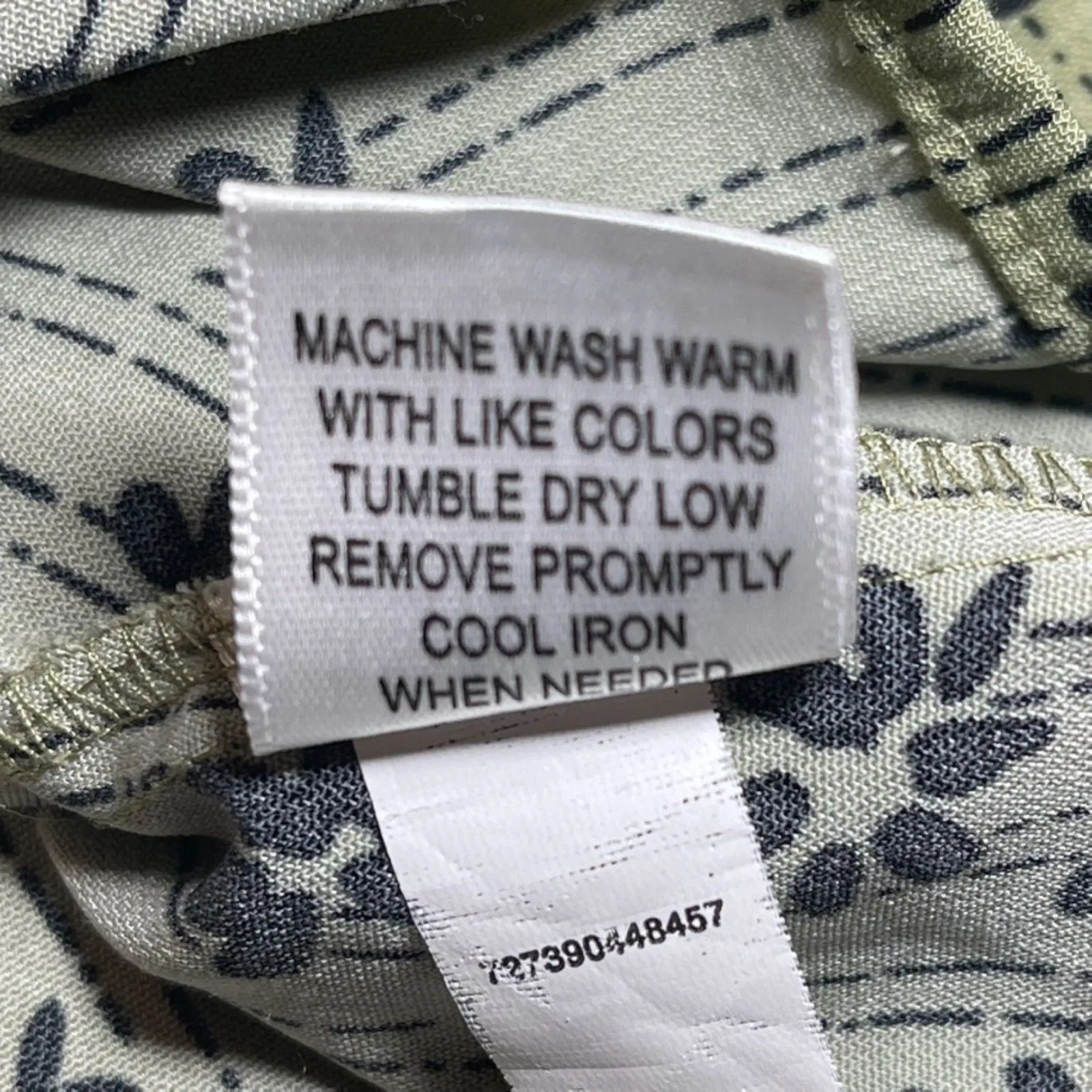 Croft & Barrow | Green Floral and Stripes Button Down Top | Medium - Image 8