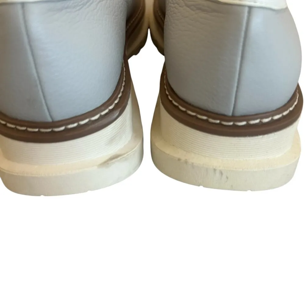 Linea Paolo Minka Loafers Light Grey Leather Classic Shoes Size 7 Women's - Image 8