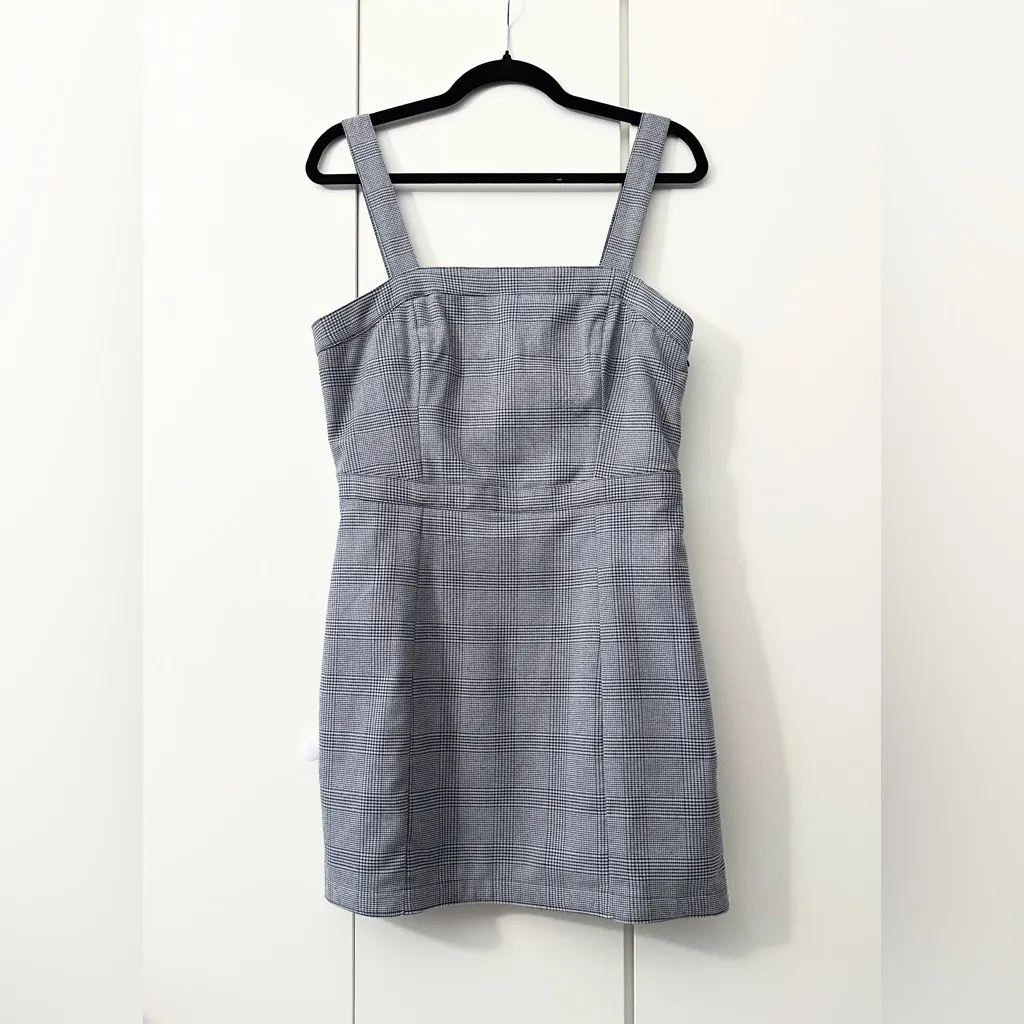 Abercrombie & Fitch Plaid Houndstooth Pinafore Dress - Grey/Black - MP - Image 4