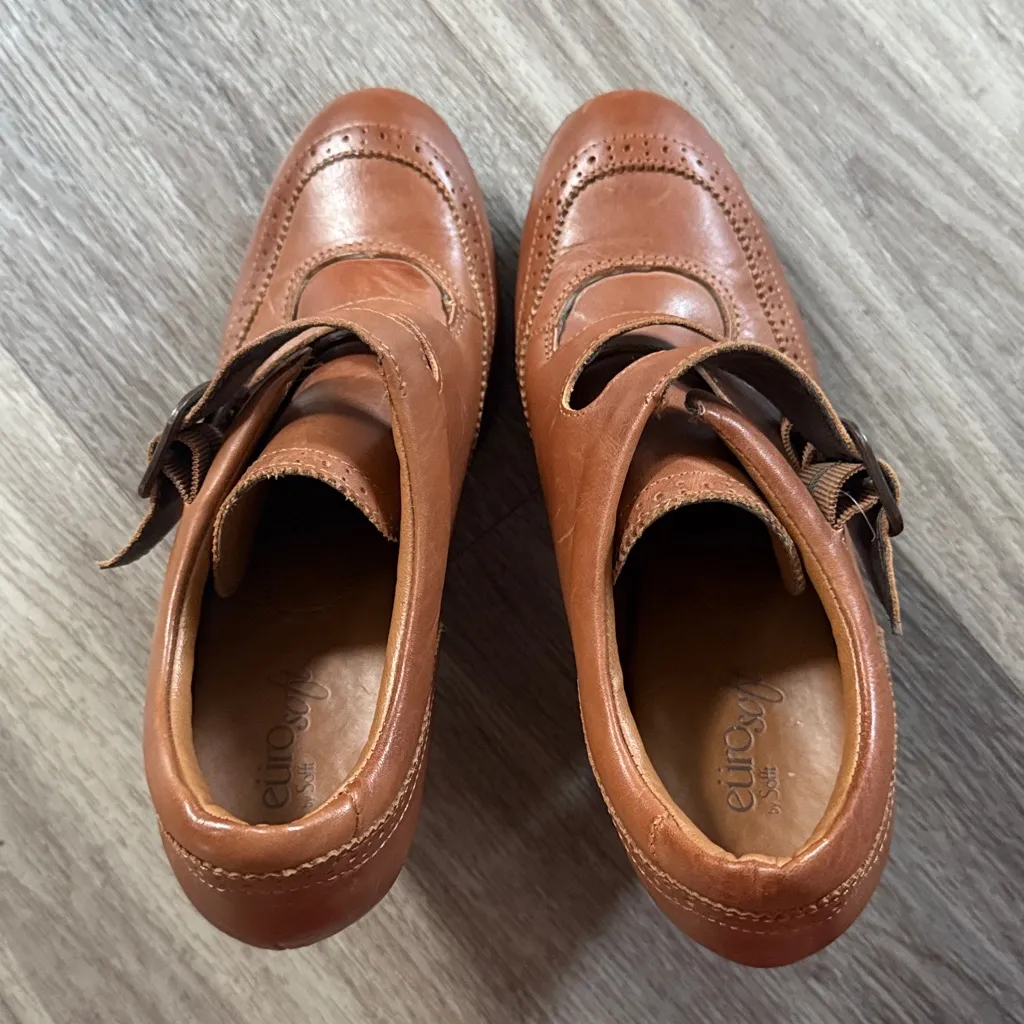 Eurosoft Elegant Brown Heeled Shoes Strap Size 9.5 - Image 9